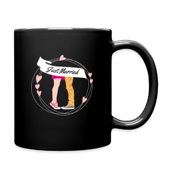 Just married, just married, wedding - Full Colour Mug - black - Right