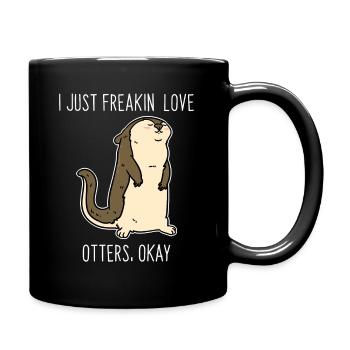 loutre - Mug uni - noir - Droite