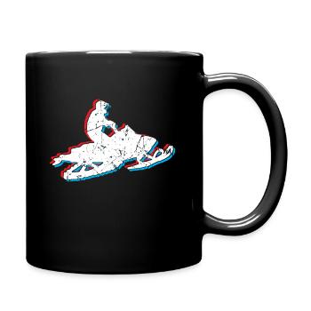 Schneemobil Geschenk Schnee Fahrzeug - Tasse einfarbig - Schwarz - Rechts