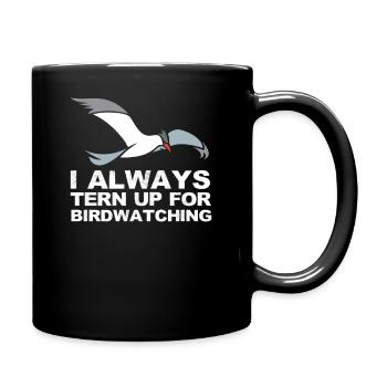 Bird Joke Pun Tern Birding Design - Tasse einfarbig - Schwarz - Rechts