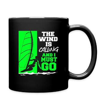 Windsurf Windsurfen Windsurfing Wassersport Surf - Tasse einfarbig - Schwarz - Rechts