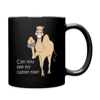 kamel zeh schritt lustige sprüche geschenk shirt - Tasse einfarbig - Schwarz - Rechts