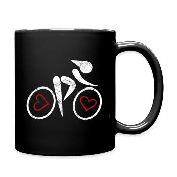 Hearts in the bike - Full Colour Mug - black - Right
