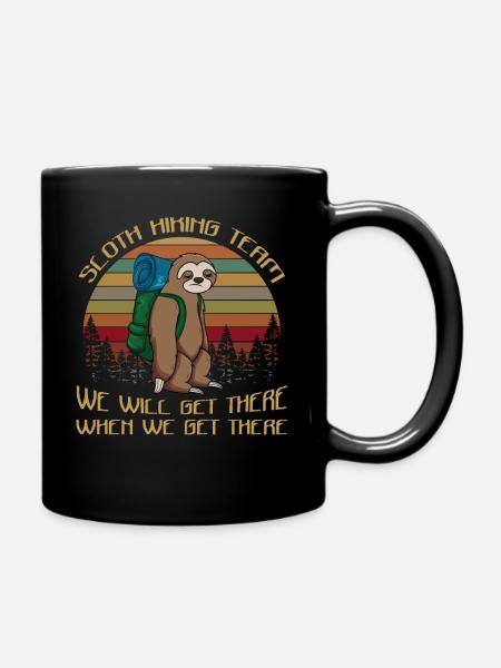 Équipe de randonnée paresseux nous y arriverons quand nous aurons - Mug uni - noir