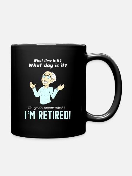 i'm retired funny retirement retirement 2019 pension - Full Colour Mug - black