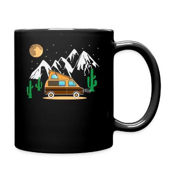 Camping Camper bus avec toit pliant - Mug uni - noir - Droite