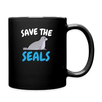 Sauver les phoques phoque protection des animaux lion de mer douce - Mug uni - noir - Droite
