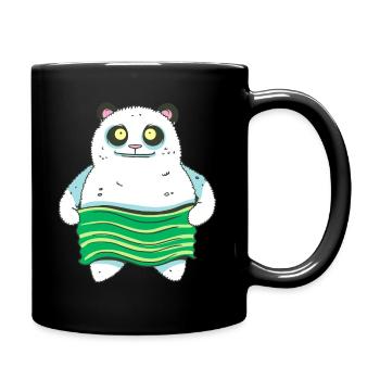 Asian panda made from sushi - Full Colour Mug - black - Right