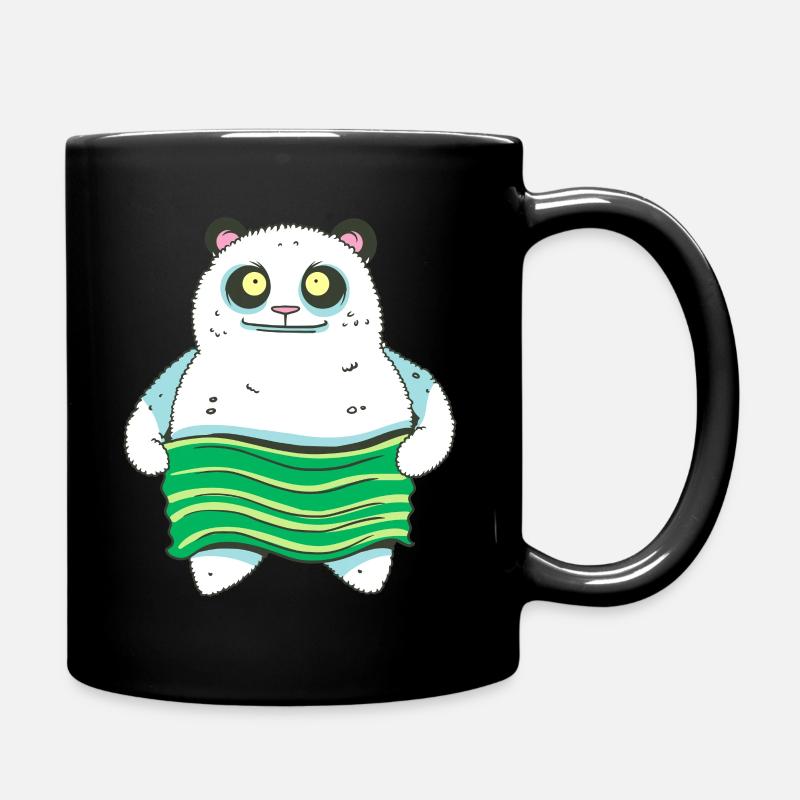 Asian panda made from sushi - Full Colour Mug - black
