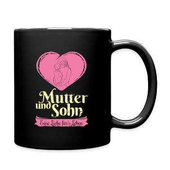 Mutter Und Sohn - Eine Liebe fürs Leben - Tasse einfarbig - Schwarz - Rechts