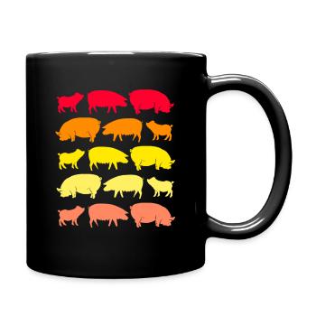 Pig Pig Pig Piglet Boar Boar - Full Colour Mug - black - Right