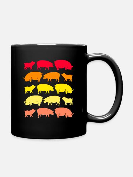 Schwein Sau Schweinchen Minischwein Ferkel Eber - Tasse einfarbig - Schwarz