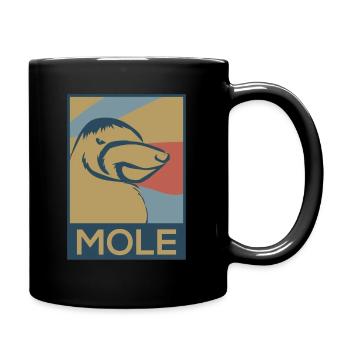 Maulwurf - Tasse einfarbig - Schwarz - Rechts