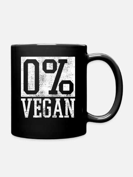 Anti vegan - Tasse einfarbig - Schwarz