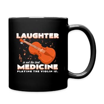 Geige Musikinstrument - Tasse einfarbig - Schwarz - Rechts
