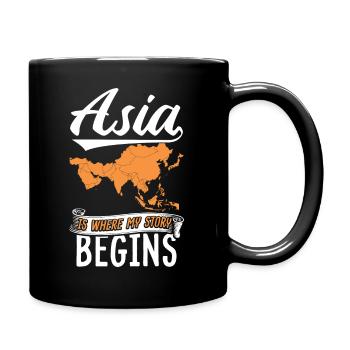 Asien meine Geschichte - Tasse einfarbig - Schwarz - Rechts