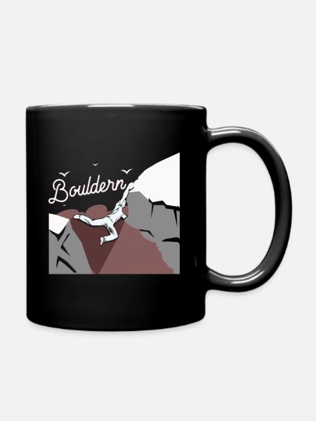 Bouldern - Tasse einfarbig - Schwarz