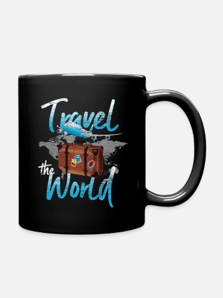 Carte du monde de voyage - Mug uni - noir