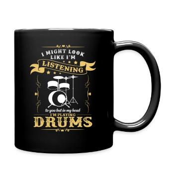 Drums - Full Colour Mug - black - Right