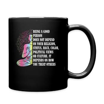 Buddha Buddhism A Good Person Religion - Full Colour Mug - black - Right