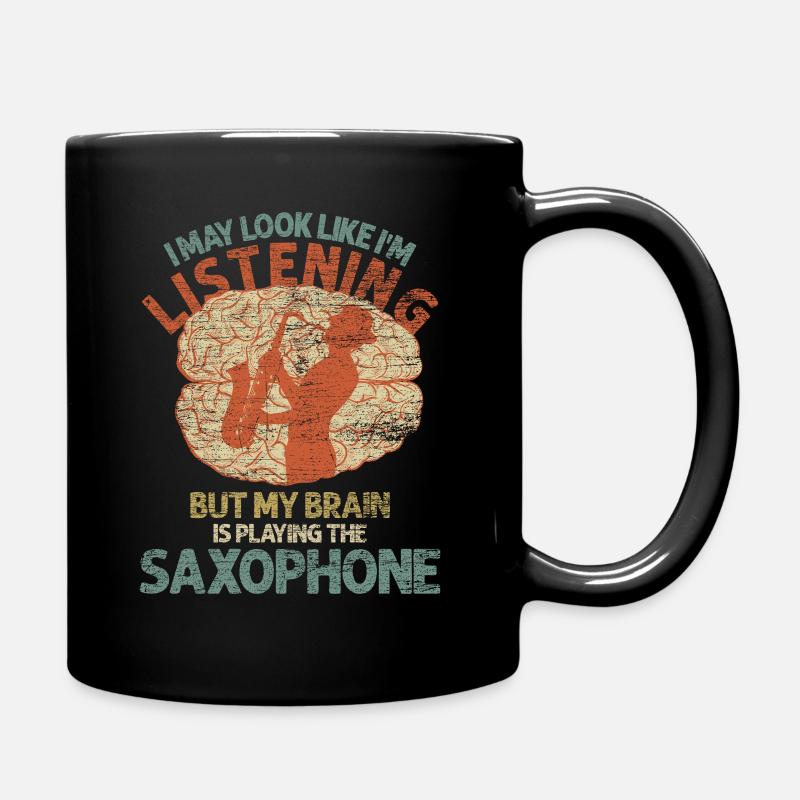 Tête de saxophone - Mug uni - noir