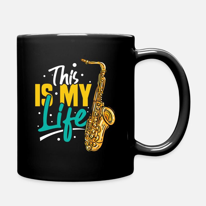 Saxophon Saxophonist - Tasse einfarbig - Schwarz