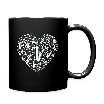 Saxophon - Tasse einfarbig - Schwarz - Rechts