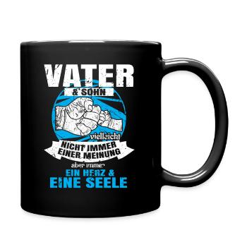 Papa und Söhne vater sohn vielleicht nicht immer - Tasse einfarbig - Schwarz - Rechts