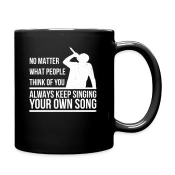 Singer singing sing singer band choir - Full Colour Mug - black - Right