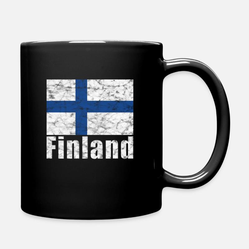 Finnland Flagge - Tasse einfarbig - Schwarz