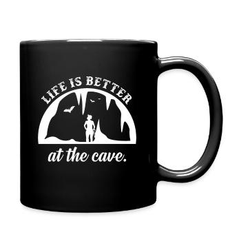 Life is better in the cave gift hobby - Full Colour Mug - black - Right