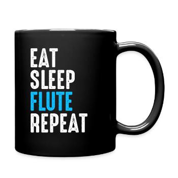 Flöte - Tasse einfarbig - Schwarz - Rechts