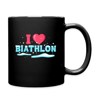 J'aime le biathlon - Mug uni - noir - Droite