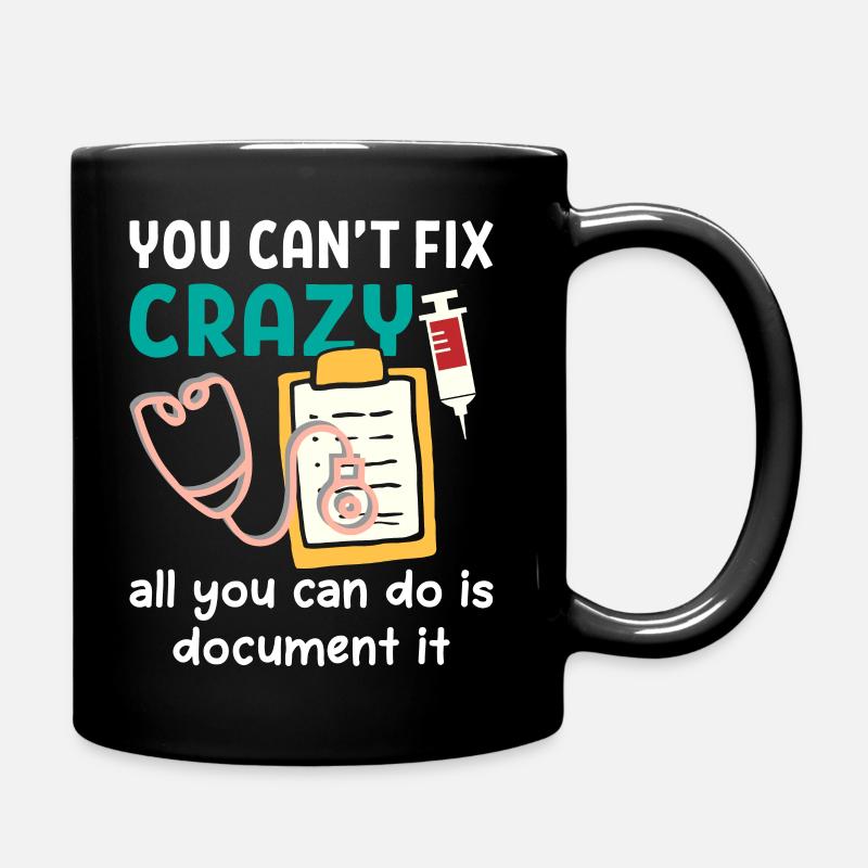 Nurse Tshirt Funny - Full Colour Mug - black