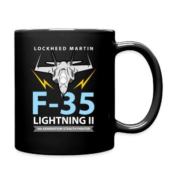Kampfjet F-35 Lightning II Tarnkappenjäger - Tasse einfarbig - Schwarz - Rechts