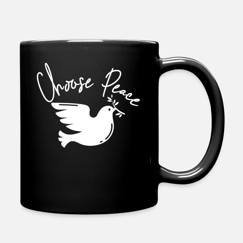 Choose Peace Friedenstaube Friedensbewegung Hippie - Tasse einfarbig - Schwarz
