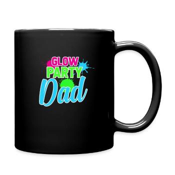 Vater Glow Neon Party Vatertag Geburtstag Geschenk - Tasse einfarbig - Schwarz - Rechts