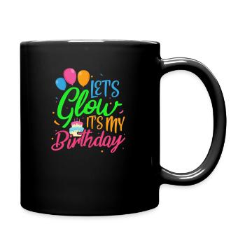 Glow Birthday Party Neon Birthday Gift - Full Colour Mug - black - Right