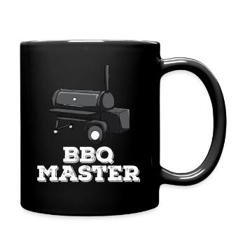 BBQ Smoker Smoken Grillen Griller Grill Geschenk - Tasse einfarbig - Schwarz - Rechts