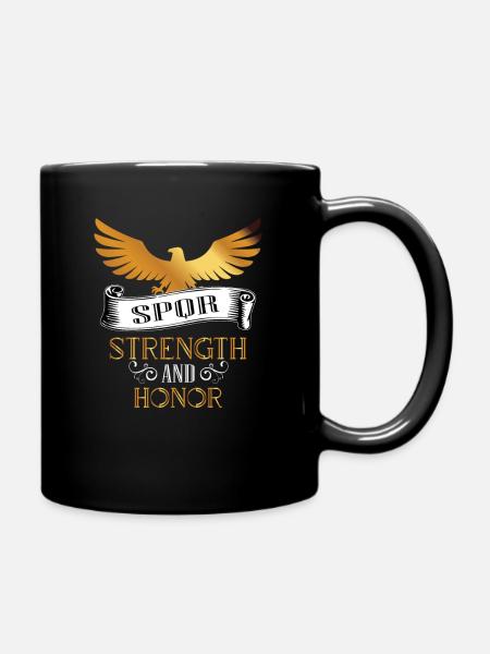 HONNEUR ET FORCE FORCE ET HONNEUR DE LA LÉGION ROMAINE - Mug uni - noir