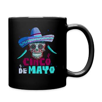 Cinco de Mayo Mexican Holiday Sugar Skull - Full Colour Mug - black - Right