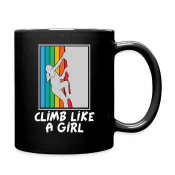 Klettern Kletterhalle Kletterer Bouldern Geschenk - Tasse einfarbig - Schwarz - Rechts