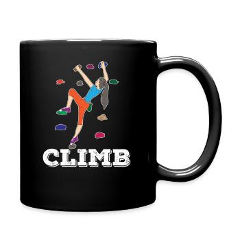 Klettern Kletterhalle Kletterer Bouldern Geschenk - Tasse einfarbig - Schwarz - Rechts