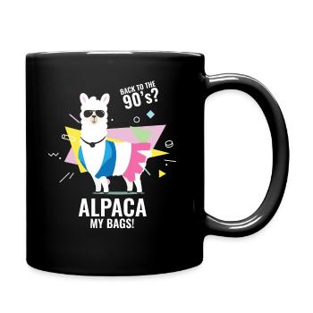 90er Jahre Party Outfit Kostüm Klamotten Kassette - Tasse einfarbig - Schwarz - Rechts