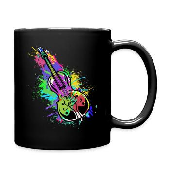 Cello Kontrabass Klassisch Musik Lehrer Sinfonie - Tasse einfarbig - Schwarz - Rechts
