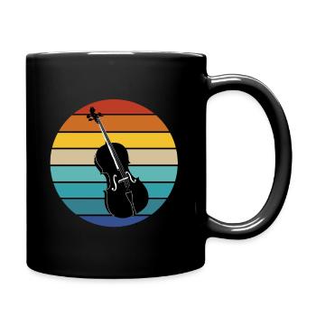 Cello Kontrabass Klassisch Musik Lehrer Sinfonie - Tasse einfarbig - Schwarz - Rechts