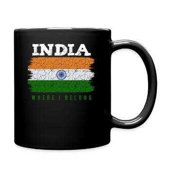 Indien - Tasse einfarbig - Schwarz - Rechts