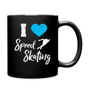 Eisschnelllauf - Tasse einfarbig - Schwarz - Rechts