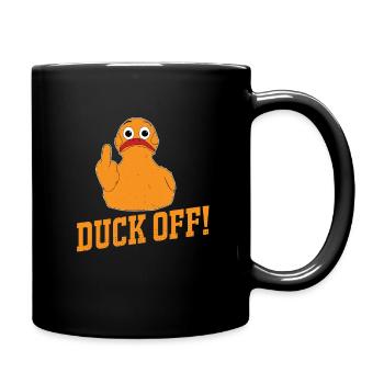 lustige Ente mit Humor als Geschenk Vogel Entlein - Tasse einfarbig - Schwarz - Rechts