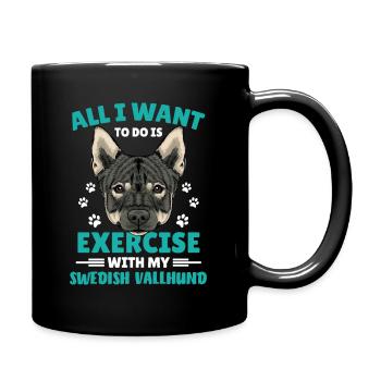 Schwedischer Vallhund Swedish Vallhund - Tasse einfarbig - Schwarz - Rechts